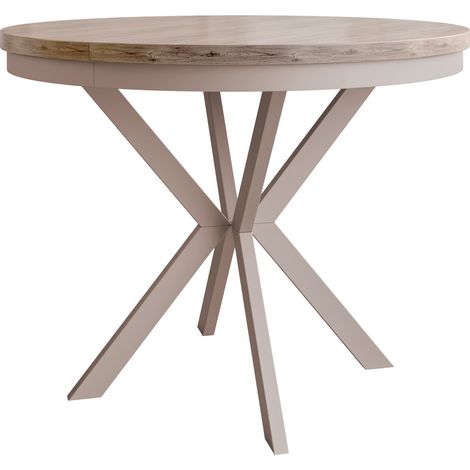 Mesa Oswego 157, Ligth madera + Cachemira, 76x0x0cm, Alargamiento, Aglomerado laminado, Metal
