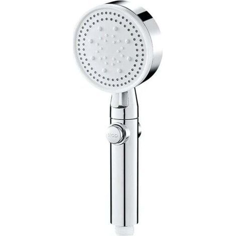 Wassersparender Duschkopf in Silber mit 5 einstellbaren Strahlarten, Hochdruckdusche, Ein-Knopf-Stopp, Wassermassage, umweltfreundliche Dusche, Badezimmeraccessoire (1/4)