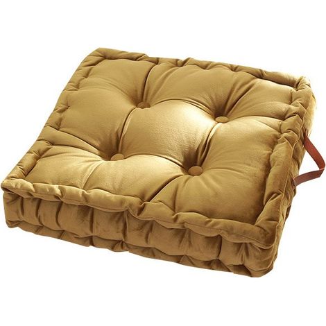 Coussin de sol- Coussin épaissi- Jaune, 42x42cm (1/4)