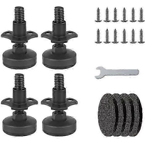 Pieds de nivellement robustes pour meubles, paquet de 4, pieds de nivellement filetés 3/8-16, pieds de meubles réglables, pieds de table réglables, conviennent aux tables/chaises/canapés/bureaux/armoi (1/5)