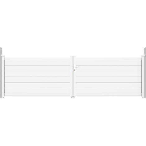 Puerta batiente de aluminio soldado 4m EIGER 400 x 115 BLANCO (1/4)