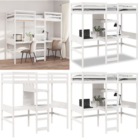vidaXL Cadre de lit superposé sans matelas blanc 80x200 cm pin massif (1/5)
