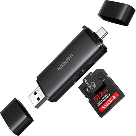 Lector de tarjetas Ugreen CM803 2 en 1 USB-C/USB-A, SD+TF 312MB/s