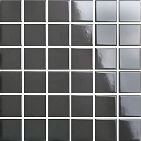 Mosaïque de grès cérame PICCOLO VELVET 5x5cm (finition brillante) -  Midnight black - -  320 - Midnight black - boîte de 0.93 m2