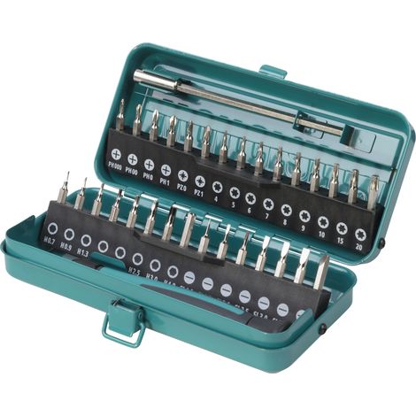 wolfcraft - Coffret d'Embouts de Vissage de Précision, Tournevis à main et Rallonge - Embouts 28 mm - 32 pièces - réf. 1389000
