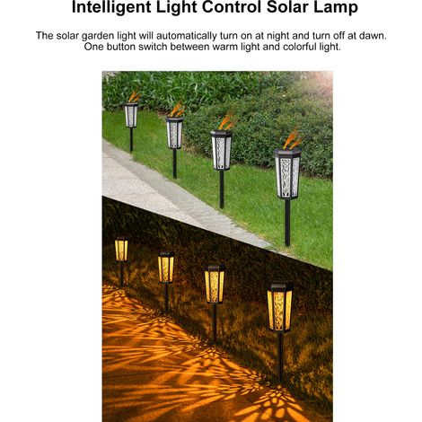 Solarbetriebene Gartenleuchte, wasserdicht nach IP55-Standard, Außenbeleuchtung, dekorative Landschaftsleuchte, ideal für Garten, Nacht oder Wege, farbenfroh oder warmweiß