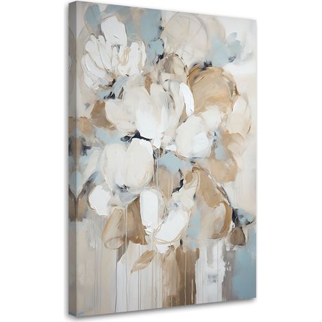Tableau sur toile Fleurs peintes en beige 40x60 (1/5)