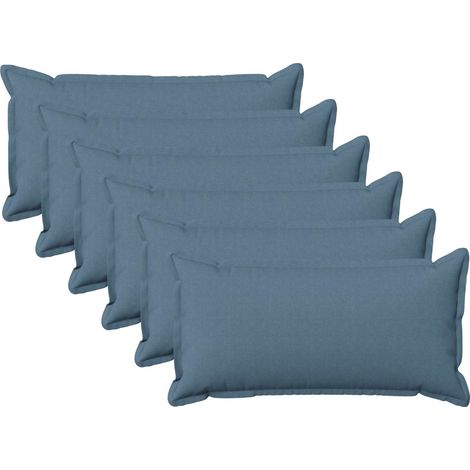 vidaXL Cushion with Pillow HOUTEN 6 pcs Jeans Blue Faux Linen (1/5)