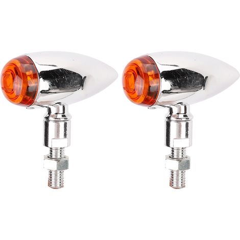 Clignotants Moto Bullet 2 Pièces Feux Indicateurs Accessoire de Personnalisation Coque Argent Jaune (1/5)