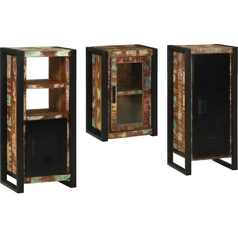 Maison Exclusive - Badezimmermöbel-Set mit Regal 3 pcs Mehrfarbig