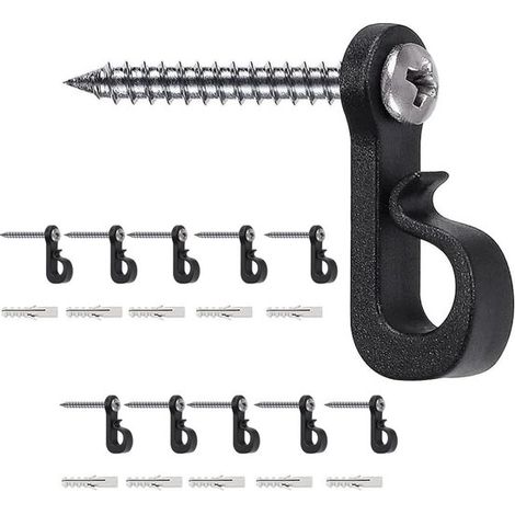 Q-Hanger Schraubhaken für drinnen und draußen, Weihnachtsbeleuchtungshaken für Garagenpartys, Lichterketten im Außenbereich (10er-Pack) (1/5)