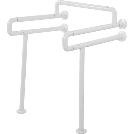 Barre d'appui WC inox antidérapante, cadre de sécurité pour toilettes, aide senior, mains courantes salle de bain, robuste et stable (1/5)