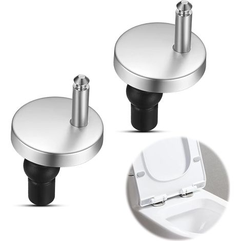 CSPARKV 2 Pcs Toilet Seat Hinges, Universal Toilet Seat Fixing, with Spare Rubber Screws, Used to Install and Fix the Toilet Seat, Suitable for Most Toilets (1/5)