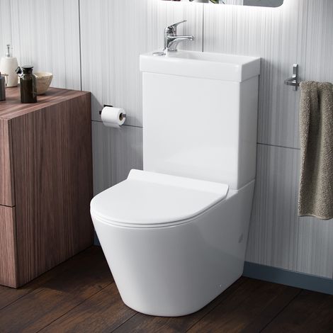 Pilton 2 in 1 Close Coupled Pan, Cistern And Round PP Toilet Seat (1/5)