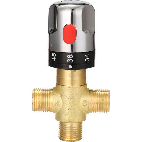 Salle De Bains Reglable En Laiton Valve Thermostatique Melangeur Eau Melangeur Eau Chaude / Froide Temperature De Melange Vanne De Regulation Pour La Maison Chauffe-Eau - Type 3 (1/5)
