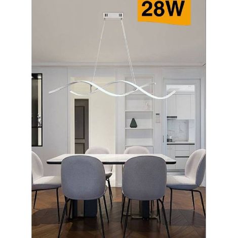 TrAdE Shop Traesio - Lampadario Soffitto Led Onde Intrecciate Moderno 28w Luce 3000k 6500k 4000k B56b - -Bianco Freddo -