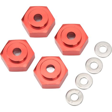 Set mit 4 professionellen RC-Sechskantkupplungen aus Aluminiumlegierung für 1/10 RC-Räder (rot) (1/5)