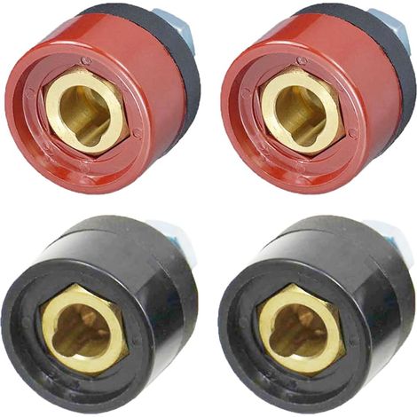 Câble pour Torche de Soudage TIG Prise du Connecteur de Soudage DKZ10-25 200A Connecteur Raccord Rapide style Dinse en de Couleur Rouge et Noire 4 pièces (1/5)