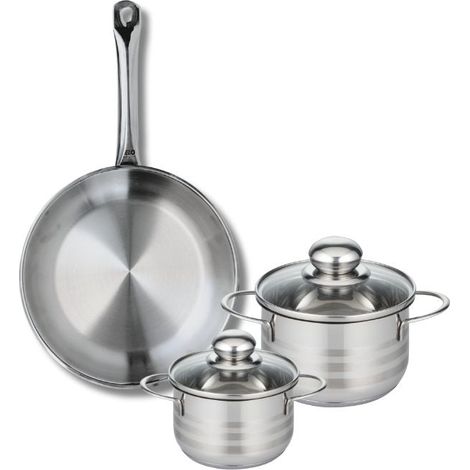 Ensemble de 1 Poêle de cuisson 24 cm et 2 faitouts 12 et 14 cm Elo Profi Brillant (1/5)