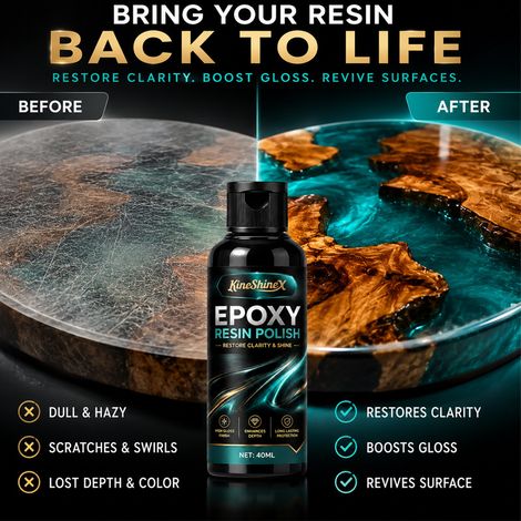 KineShineX epoxy resin surface repair and polishing liquid, crystal epoxy resin, defogging, dulling, high-gloss protection, DI (1/4)