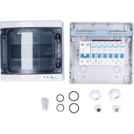 Boîte de distribution étanche 6 MCB(2xB6A+2xB16A+2xB32A) + interrupteur principal 100A Way EU Style 230V (1/5)