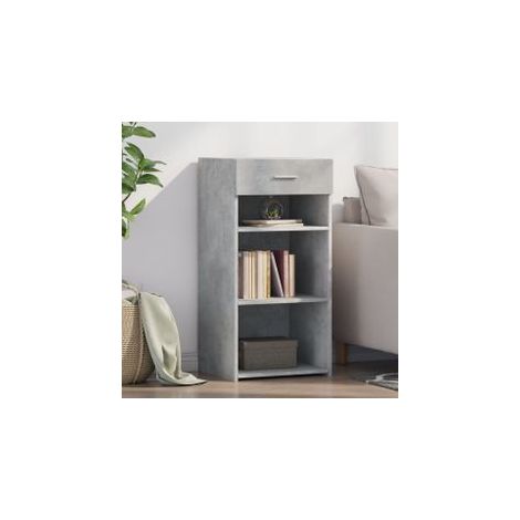 Buffet gris béton 45x42,5x93 bois d'ingénierie (1/5)