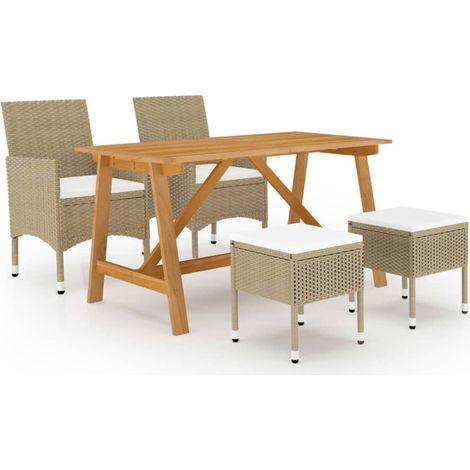 5-tlg. Garten-Essgruppe Beige vidaXL (1/5)