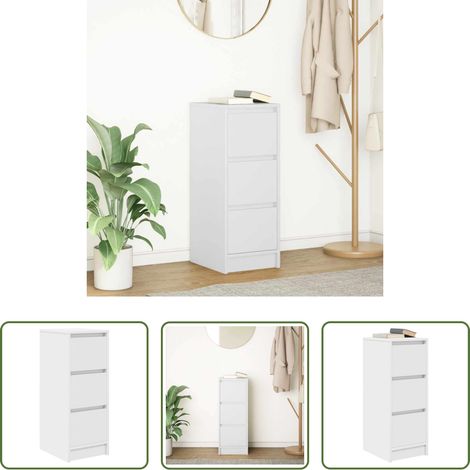 vidaXL Holzwerkstoff - Sideboard Weiß 29,5x34x76 cm Holzwerkstoff (1/5)