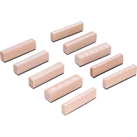 Lot de 10 tampons à motifs variés, effet d'impression durable, outil de scrapbooking et création de cartes, idéal pour l'art du tamponnage. (1/5)