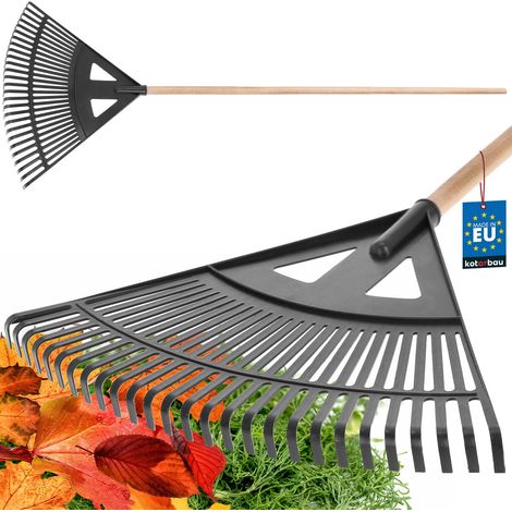 KOTARBAU® Rateau à Feuilles - Plastique - 58 cm - Noir - avec Manche - Râteau Jardin - Balai à Gazon - Ramasse Feuilles - Léger - Résistant - Entretien Jardin (1/5)