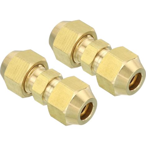 2 Ensemble 1/4" OD Laiton Compression Tube Raccord pour Plomberie (1/5)