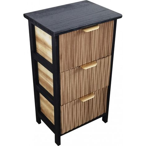 Mobiletto in legno con tre cassetti fisso per casa 34x25xH60 cm