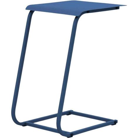 PROLOISIRS Table basse de jardin Violette II en acier 35 x 52 x 48 cm - bleu (1/3)