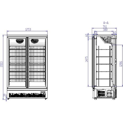 Armoire Congélateur Professionnel 1000 Litres - Vitrée - Combisteel (1/2)