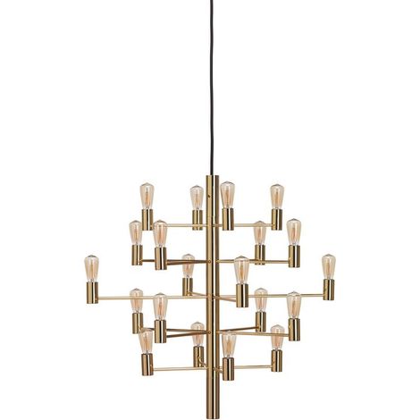 Manola Plafonnier Suspendu Multi Bras Laiton Satiné 20x E14