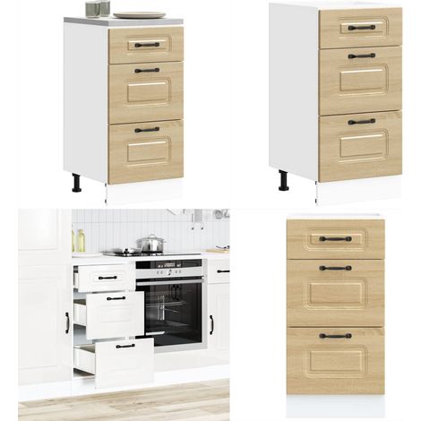 Mobiletto da cucina "Kalmar" Bianco lucido in legno ingegnerizzato - Mobile base da cucina - Mobile in legno ingegnerizzato