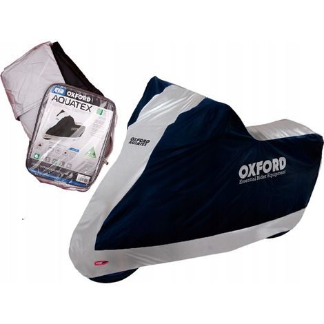 Funda impermeable para motocicleta OXFORD AQUATEX, color negro/gris, talla L. (1/5)