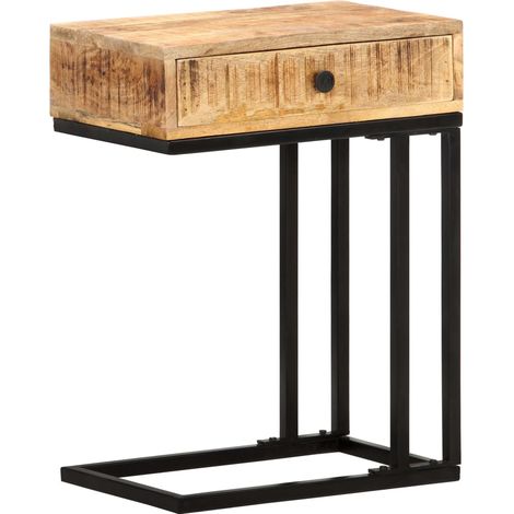 Table d'appoint en forme d'U 45x30x61cm Bois de manguier massif