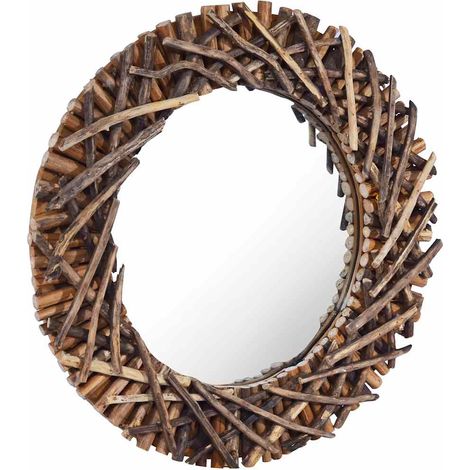 Maison Exclusive - Specchio da Parete 60 cm in Legno di Teak Rotondo