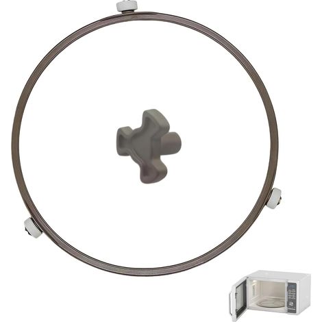 Support Micro Onde et Coupleur de Plateau Tournant 18,9 cm, Anneau de Guidage avec Roulettes et Entraîneur en Y, Pièces de Rechange Universelles pour Plateau de Micro-ondes, Lot de 2 Pièces (1/5)