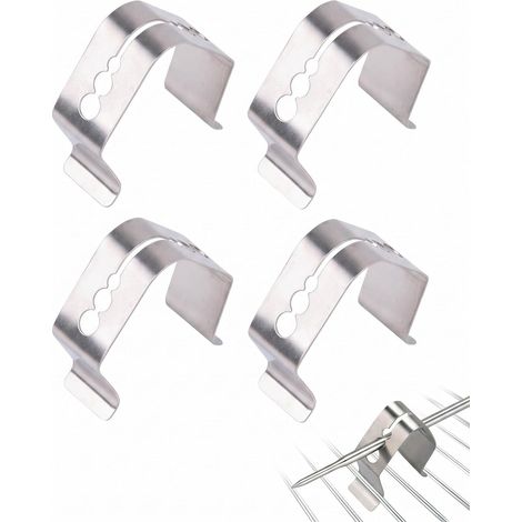 Lot de 4 Clips Sonde de Température, Acier Inoxydable Multi-Ouvertures Universel pour BBQ, Four, Smoker - Mesure Précise (1/5)