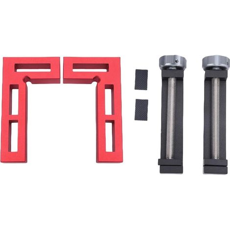 Juego de abrazaderas de esquina para carpintería, fabricadas en aleación de aluminio con ángulos rectos de 90 grados, herramientas en forma de L ajustables -Crezuo