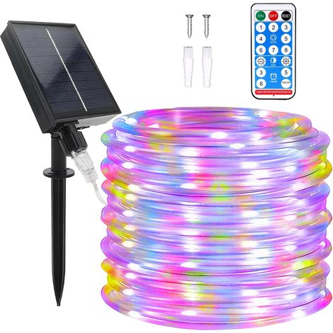 Solar Light Tubes, Waterproof 20 Meter 200 LED String Lights, 8 Modes with Remote Control for Swimming Pool, Wedding, Christmas Party, Outdoor Decorations (1/5)