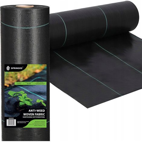 TELO AGRICOLO 90G 1,6x10m NERO TESSUTO AGRICOLO UV FORTE ANTI-ERBA GROSSO (1/5)