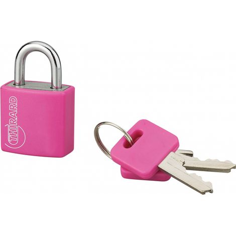 THIRARD - Cadenas à clé Maxium Color Rose, intérieur, aluminium, 20mm, 2 clés - THIRARD (1/2)