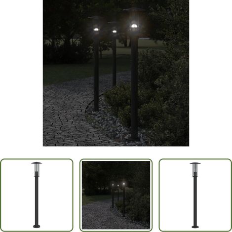 Éclairage extérieur - Lampadaire d'extérieur noir 100 cm acier inoxydable (1/5)