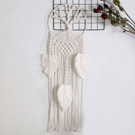 Attrape-Reves - Macrame Boho Main - Decoration Murale Suspendue - 27 cm x 87 cm - 1 Piece (1/5)