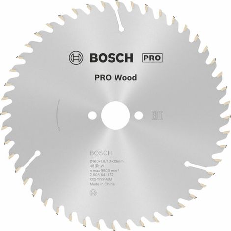 Kreissägeblatt Optiline Wood AD 160mm Z.48 WZ Bohr.20mm Schnitt-B.1,8mm HM BOSCH (1/5)