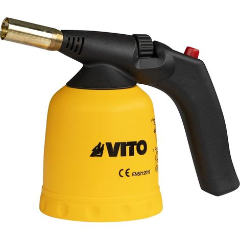 Lampe à souder gaz 1700W Allumage piezo 1200°C Gaz Butane 190g – Chalumeau gaz Bricolage Plomberie Soudure Cuisine (1/5)