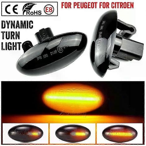 Dynamische LED-Seitenmarkierungsleuchte mit Blinker, passend für Peugeot 307, 206, 607, 407, 1007, 107, 4007, Partner, Expert – Blinkerlampe JXLGV (1/5)